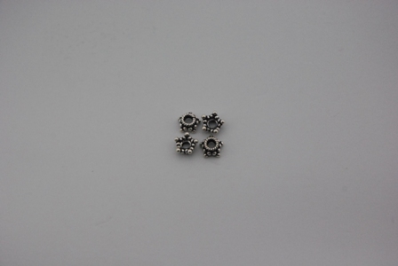 925° SILVER OXIDIZED STAR RONDELLE 8x4mm 0,58g/PIECE (6PIECES PER PACK)