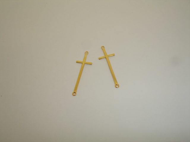 925° SILVER GOLD PLATED CROSS 38x13mm