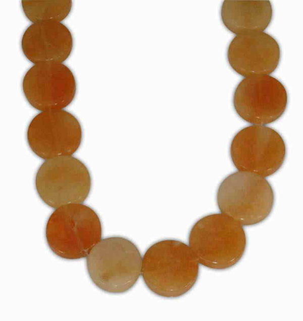 ORANGE AVENTURINE ROUND FLAT 15mm