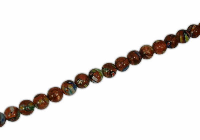 MILEFIORE BALL WITH FLOWERS 12mm