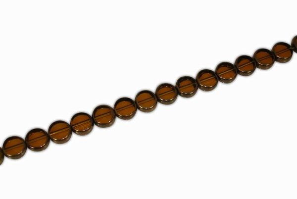 GLASS ROUND WITH CONTOUR SILVER YELLOW 12mm