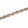 MILEFIORE OVAL  WHITE WITH RED FLOWERS 8x15mm