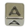 SILVER 925° CUBE WITH GREEK LETTER ''A'' STRAINED 10x10mm