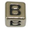 SILVER 925° CUBE WITH GREEK LETTER ''B'' STRAINED 10x10mm