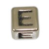 SILVER 925° CUBE WITH GREEK LETTER ''E'' STRAINED 10x10mm