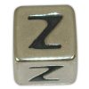 SILVER 925° CUBE WITH GREEK LETTER ''Z'' STRAINED 10x10mm