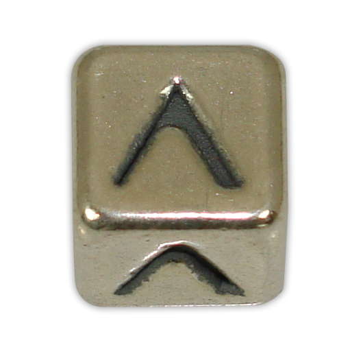 SILVER CUBE WITH GREEK LETTER ''Λ'' STRAINED 10x10mm