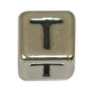 SILVER 925° CUBE WITH GREEK LETTER ''T'' STRAINED 10x10mm