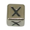 SILVER 925° CUBE WITH GREEK LETTER ''x'' STRAINED 10x10mm