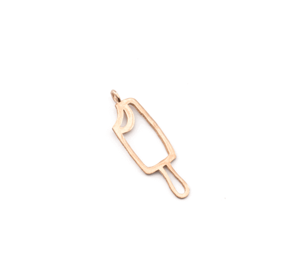 925° SILVER ICE CREAM PINK GOLD PLATED 27x10mm