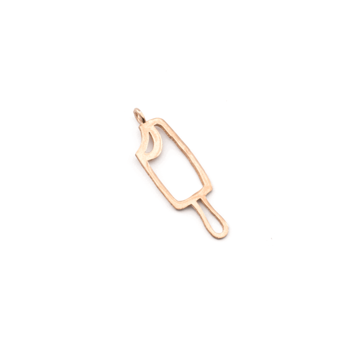 925° SILVER ICE CREAM PINK GOLD PLATED 27x10mm
